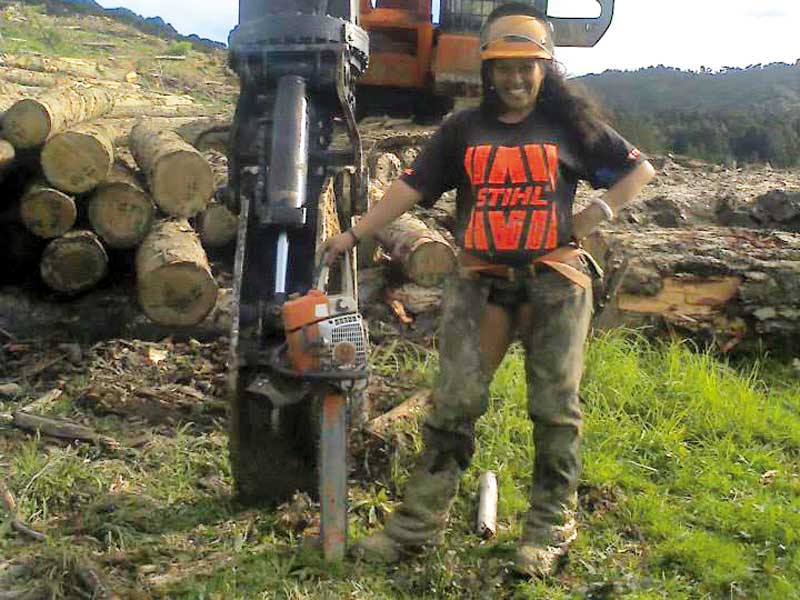 Logging Woman Tree Women working in the forestry industry